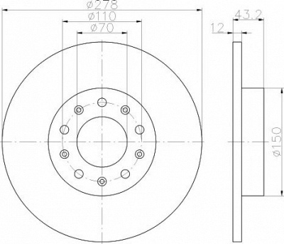 HELLA PAGID 8dd355116671 -  Тормозной диск